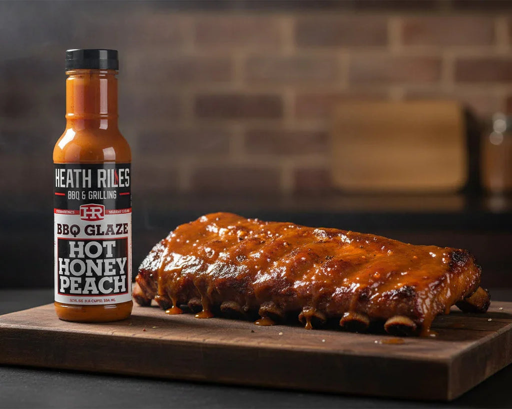 Heath Riles - Hot Honey Peach - BBQ Glaze - 12 oz