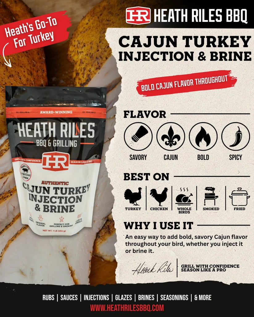 Heath Riles - Cajun Turkey Injection & Brine 16 oz.