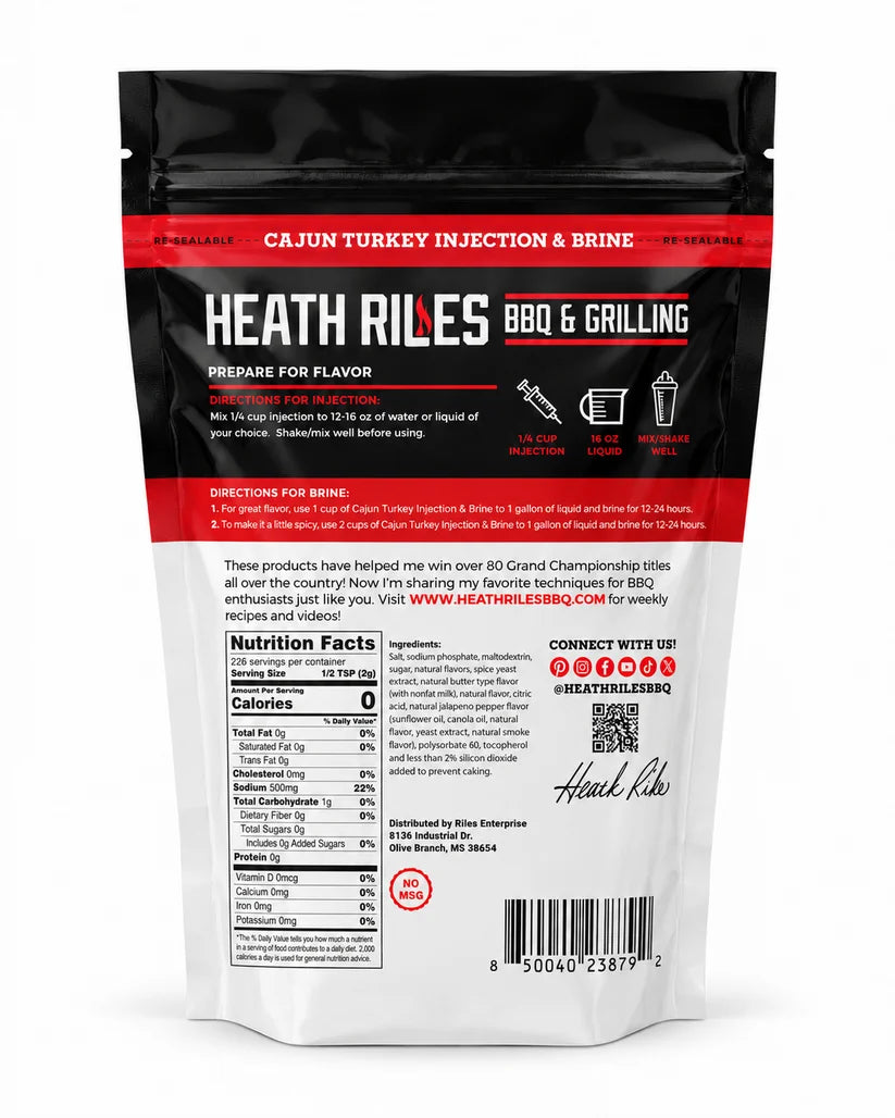 Heath Riles - Cajun Turkey Injection & Brine 16 oz.