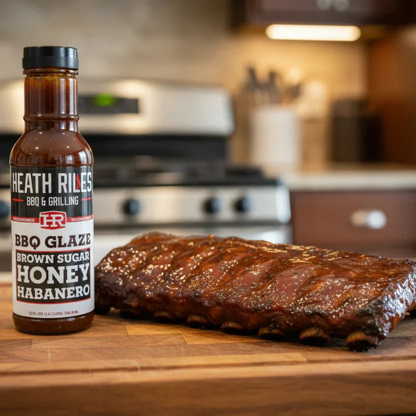 Heath Riles - Brown Sugar Honey Habanero - BBQ Glaze - 12 oz