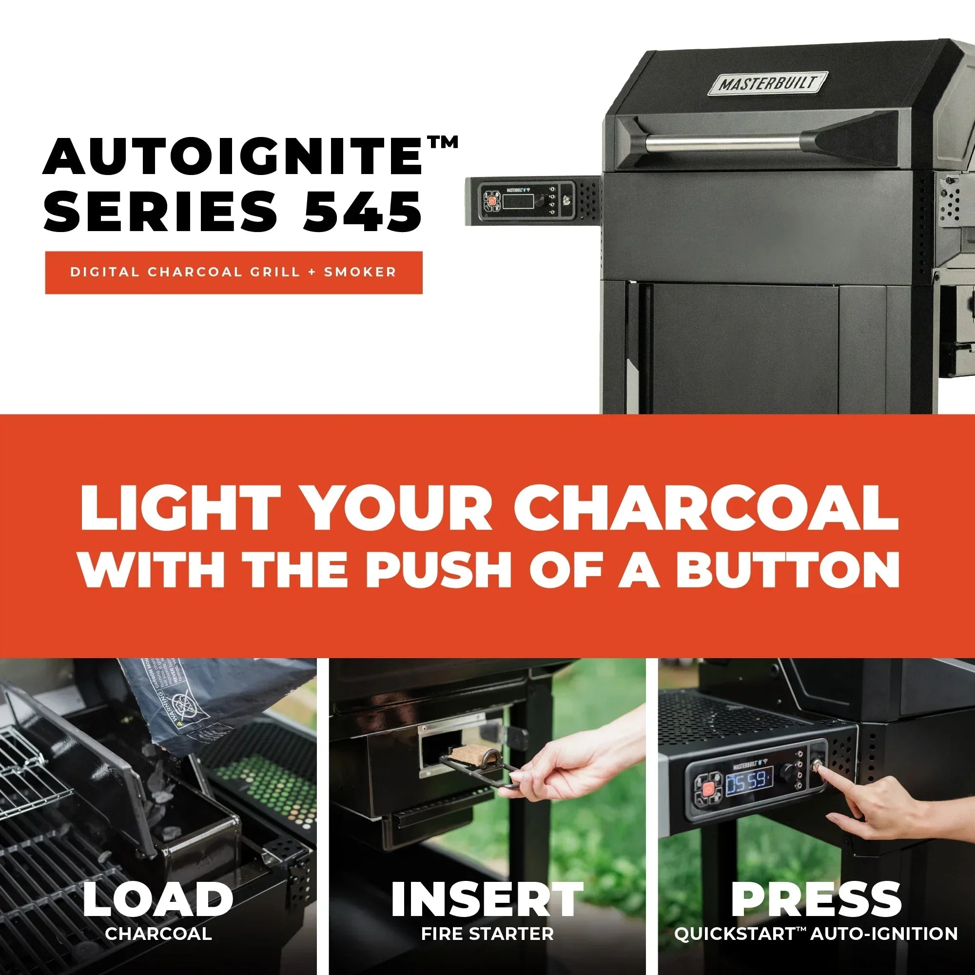 Masturbuilt - AutoIgnite™ Series 545 Digital Charcoal Grill and Smoker