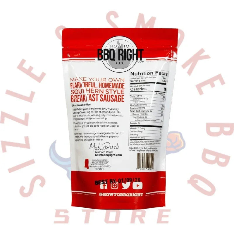 Malcom's - Country Sausage Seasoning - Spicy - 16 oz