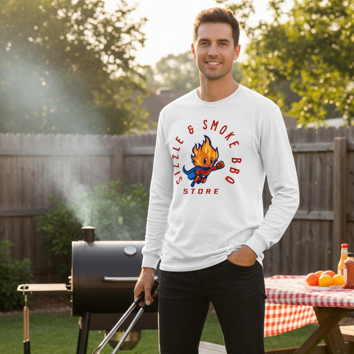 Sizzle & Smoke BBQ - LS T-Shirt - LT-4XT